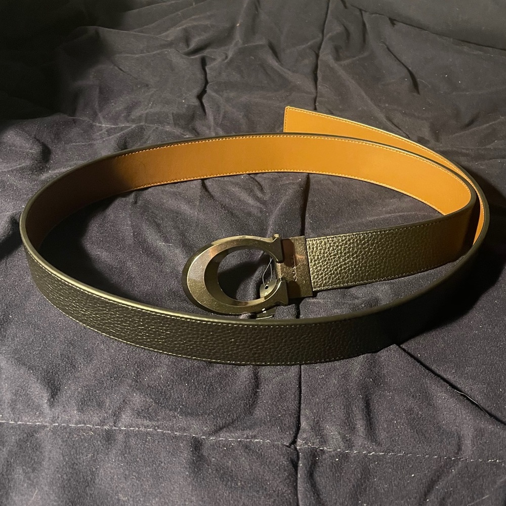 Coach Belt -cut to size- 38mm black/tan